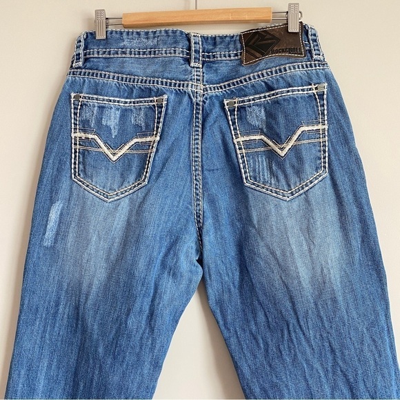 Rock & Roll Cowboy Double Barrel Relaxed Straight Leg Jeans Mens 33X36 - Picture 1 of 14